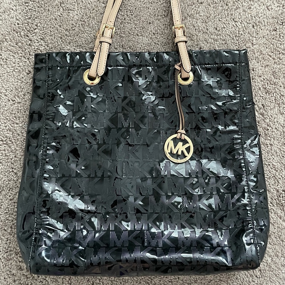 Michael Kors Black Patent Leather Handbag